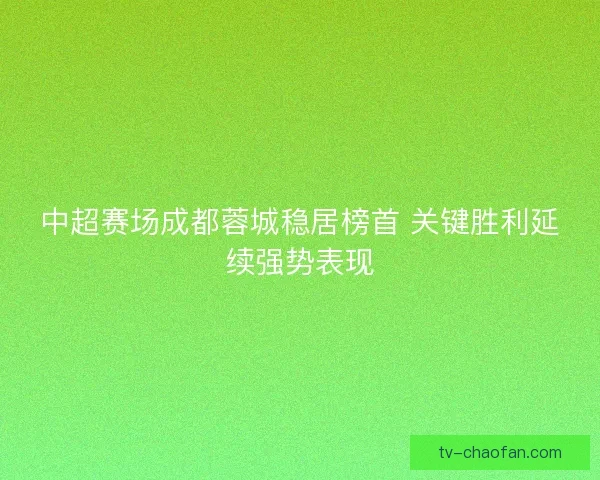 中超赛场成都蓉城稳居榜首 关键胜利延续强势表现