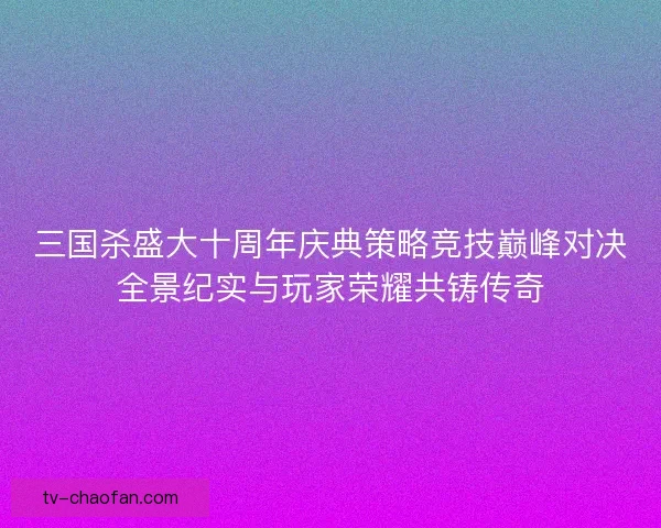 三国杀盛大十周年庆典策略竞技巅峰对决全景纪实与玩家荣耀共铸传奇